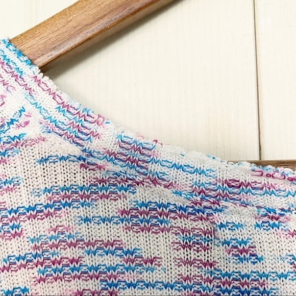 Code X Mode NWOT Pink Blue Ribbed Confetti Sweater - Picture 6 of 8